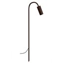 Ver imagem 1 de Luminária Chão Balizador Espeto Jardim Curvo Marrom 80cm