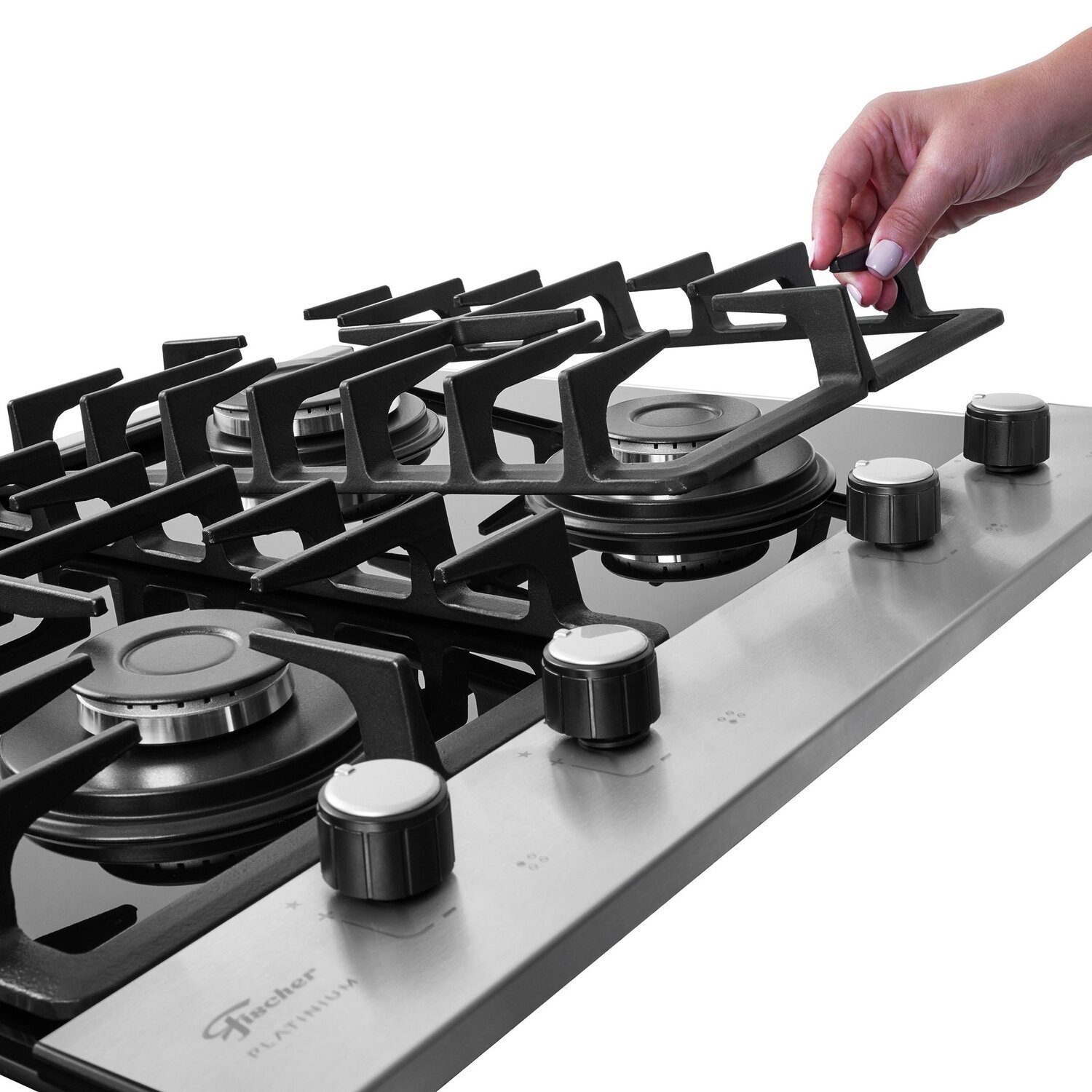 Cooktop Fischer 4 Bocas Platinium Gás Bivolt - 5