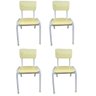 Kit 4 Cadeira Infantil Colorida Escola Formica Amarela - 1