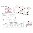 Ver imagem 3 de Kit Balcão Cozinha para Pia/Cooktop/Forno 3 Portas 1 Gaveta 190cm Milano Multimóveis MP2330