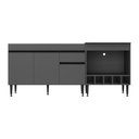 Ver imagem 7 de Kit Balcão Cozinha para Pia/Cooktop/Forno 3 Portas 1 Gaveta 190cm Milano Multimóveis MP2330