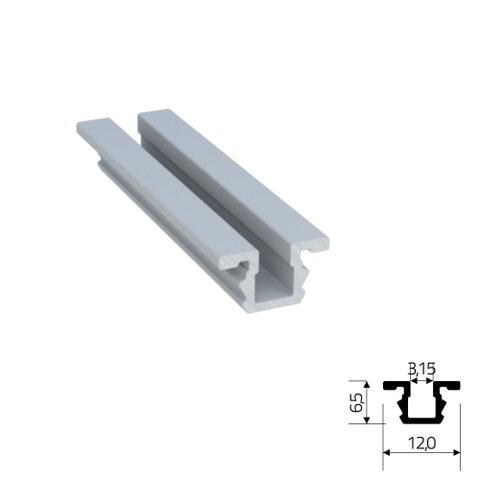 Trilho Alumínio Superior/Inferior Rm-026 Embutido com 3m Anodizado Rometal Barra com 3m