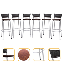 Kit 6 Banquetas Alta Banco para Balcão Junco Preto Àrea Gourmet Ilha Bancada bares Churrasqueira - 1