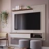 Rack com Painel Suspenso Panamá para TV de até 60- Off White/Savana - 4