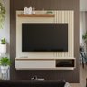 Rack com Painel Suspenso Panamá para TV de até 60- Off White/Savana - 1