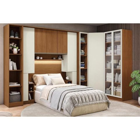 Quarto Modulado Solteiro Liga 9PÇAS QM36 Of White Kappesberg