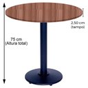 Ver imagem 2 de Mesa Zeta Ferro Preto 75 Cm (alt) Disco Redondo Tampo Mdp Redondo 80 Cm (larg) X 2,50 Cm (alt)