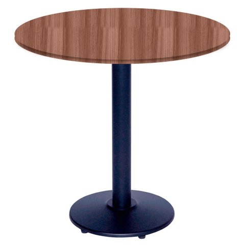 Mesa Zeta Ferro Preto 75 Cm (alt) Disco Redondo Tampo Mdp Redondo 80 Cm (larg) X 2,50 Cm (alt)