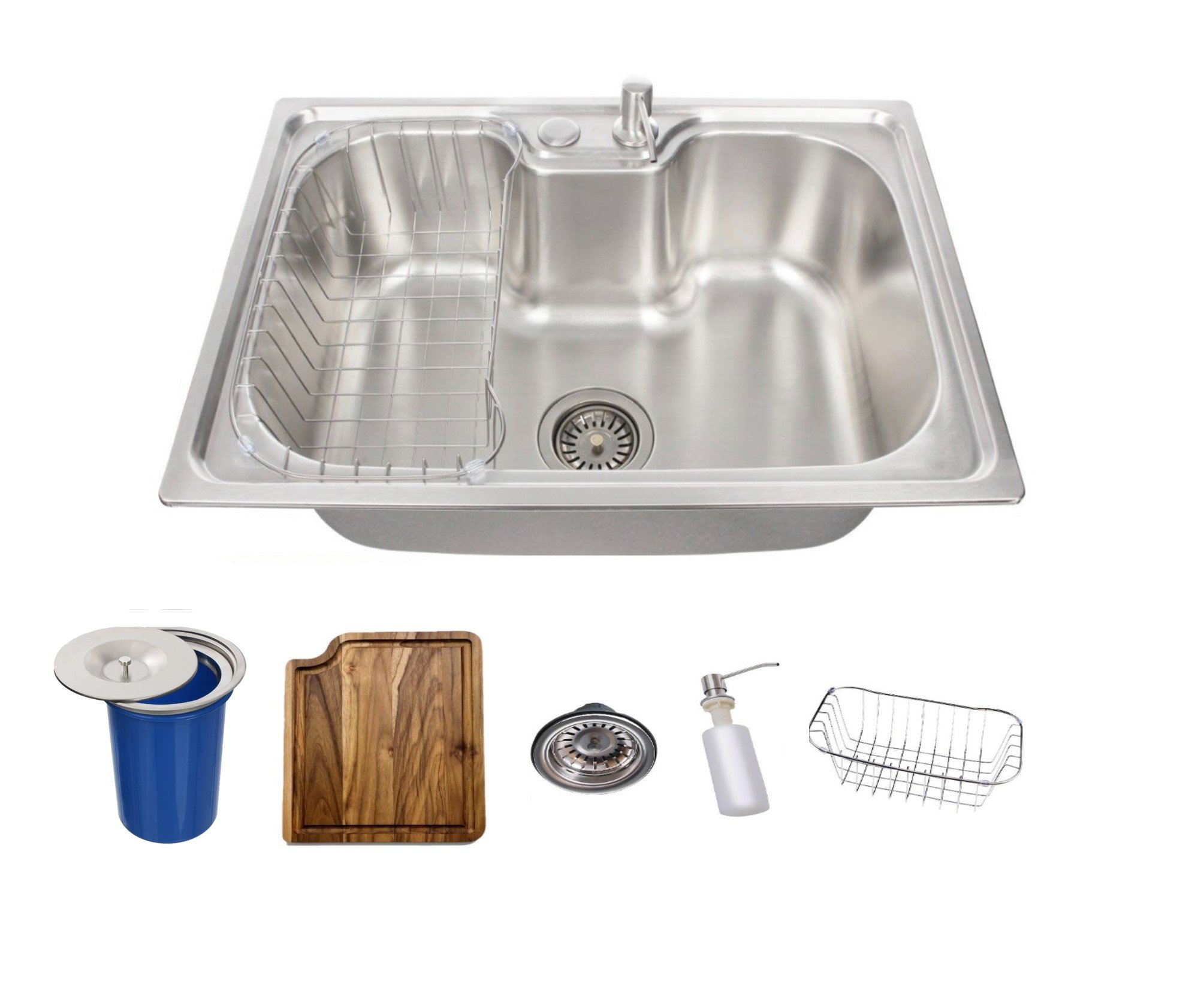 Cuba Gourmet Cozinha 50x40cm Aço Inox 304 com Tabua/ Lixeira