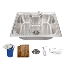Cuba Gourmet Cozinha 50x40cm Aço Inox 304 com Tabua/ Lixeira