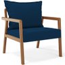 Poltrona Decorativa para Sala de Estar e Living Alícia B04 Suede Azul Marinho - Lyam Decor - 1
