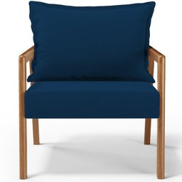 Poltrona Decorativa para Sala de Estar e Living Alícia B04 Suede Azul Marinho - Lyam Decor - 3