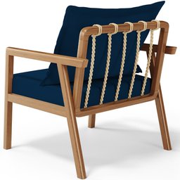 Poltrona Decorativa para Sala de Estar e Living Alícia B04 Suede Azul Marinho - Lyam Decor - 8