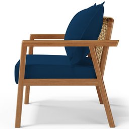 Poltrona Decorativa para Sala de Estar e Living Alícia B04 Suede Azul Marinho - Lyam Decor - 6