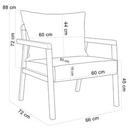 Poltrona Decorativa para Sala de Estar e Living Alícia B04 Suede Azul Marinho - Lyam Decor - 5