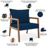 Poltrona Decorativa para Sala de Estar e Living Alícia B04 Suede Azul Marinho - Lyam Decor - 4