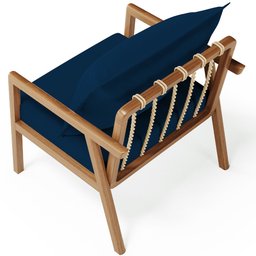 Poltrona Decorativa para Sala de Estar e Living Alícia B04 Suede Azul Marinho - Lyam Decor - 7