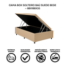 Ver imagem 2 de Cama Box Solteiro Baú Suede Bege – 88x188x35