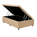 Ver imagem 1 de Cama Box Solteiro Baú Suede Bege – 88x188x35