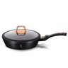 Frigideira Funda Antiaderente Tampa Vidro Utensílios Cozinha Turbo-indução Cabo Silicone 24cm 2,3l - 2