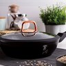 Frigideira Funda Antiaderente Tampa Vidro Utensílios Cozinha Turbo-indução Cabo Silicone 24cm 2,3l - 4