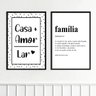 Kit 2 Quadros Casa Amor Lar Família 24x18cm:moldura Preta - 1