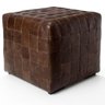 Puff Patchwork Mh-9813 Herval Quadrado Madeira Eucalipto Estofado em Marrom Pé Alto Madeira Amê - 1