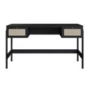 Ver imagem 3 de Escrivaninha Mesa Escritório 2 Gavetas 139cm Palhinha Pé Madeira Oslo