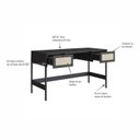 Ver imagem 7 de Escrivaninha Mesa Escritório 2 Gavetas 139cm Palhinha Pé Madeira Oslo