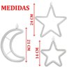 Pisca Varal Cortina Leds Amarela Estrelas Luas Natal de 2,5m - 5