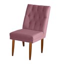 Ver imagem 3 de Jogo 02 Cadeiras de Jantar Estofada Cozinha Paris Suede Rosa Bebê Eli Móveis