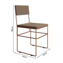 Ver imagem 3 de Mesa Jantar Industrial Trama 1,40x0,80m Amêndoa com 4 Cadeiras Estofadas Vitória Bege e Cobre