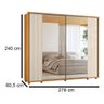 Guarda-roupa Casal Dalí Ripado com Escada 2 Portas 8 Gavetas 2 Portas C/ Espelho - 7 Decor Cinamomo - 4