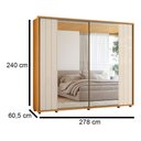 Ver imagem 4 de Guarda-roupa Casal Dalí Ripado com Escada 2 Portas 8 Gavetas 2 Portas C/ Espelho - 7 Decor Cinamomo
