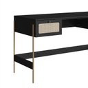 Ver mais imagens de Escrivaninha Mesa Escritório 2 Gavetas 139cm Palhinha Pé Metal Oslo