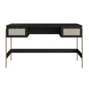 Ver imagem 3 de Escrivaninha Mesa Escritório Palhinha Pé Metal Oslo 2 Gavetas 139cm Nero Preto