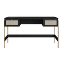 Ver imagem 3 de Escrivaninha Mesa Escritório 2 Gavetas 139cm Palhinha Pé Metal Oslo