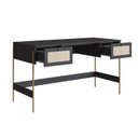 Ver imagem 6 de Escrivaninha Mesa Escritório 2 Gavetas 139cm Palhinha Pé Metal Oslo