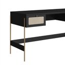 Ver mais imagens de Escrivaninha Mesa Escritório Palhinha Pé Metal Oslo 2 Gavetas 139cm Nero Preto