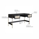 Ver imagem 7 de Escrivaninha Mesa Escritório 2 Gavetas 139cm Palhinha Pé Metal Oslo