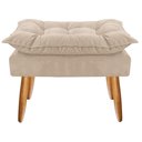 Ver imagem 2 de Puff Decorativo Opala Suede Bege Pés Palito - Bela Móveis