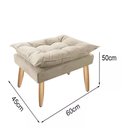 Ver imagem 3 de Puff Decorativo Opala Suede Bege Pés Palito - Bela Móveis
