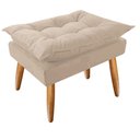 Ver imagem 1 de Puff Decorativo Opala Suede Bege Pés Palito - Bela Móveis