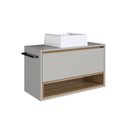 Ver imagem 2 de Gabinete de Banheiro com Cuba 1 Porta Toalheiro Nicho 80cm Suspenso Multimóveis Crpro-BAL020 Mel/