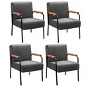 Ver imagem 1 de Kit 04 Poltronas Decorativas Jade para Sala de Estar, Recepção - Suede Cinza