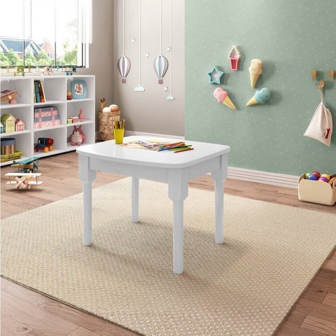 Mesa Infantil com 2 Cadeiras Mariah Madeira Maciça e Laca Casatema MadeiraOriginals