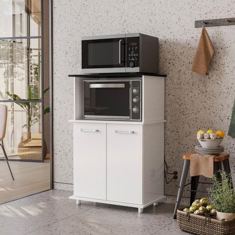 Balcão Multiuso para Micro-Ondas/Micro Forno 2 Portas Prateleira Moema