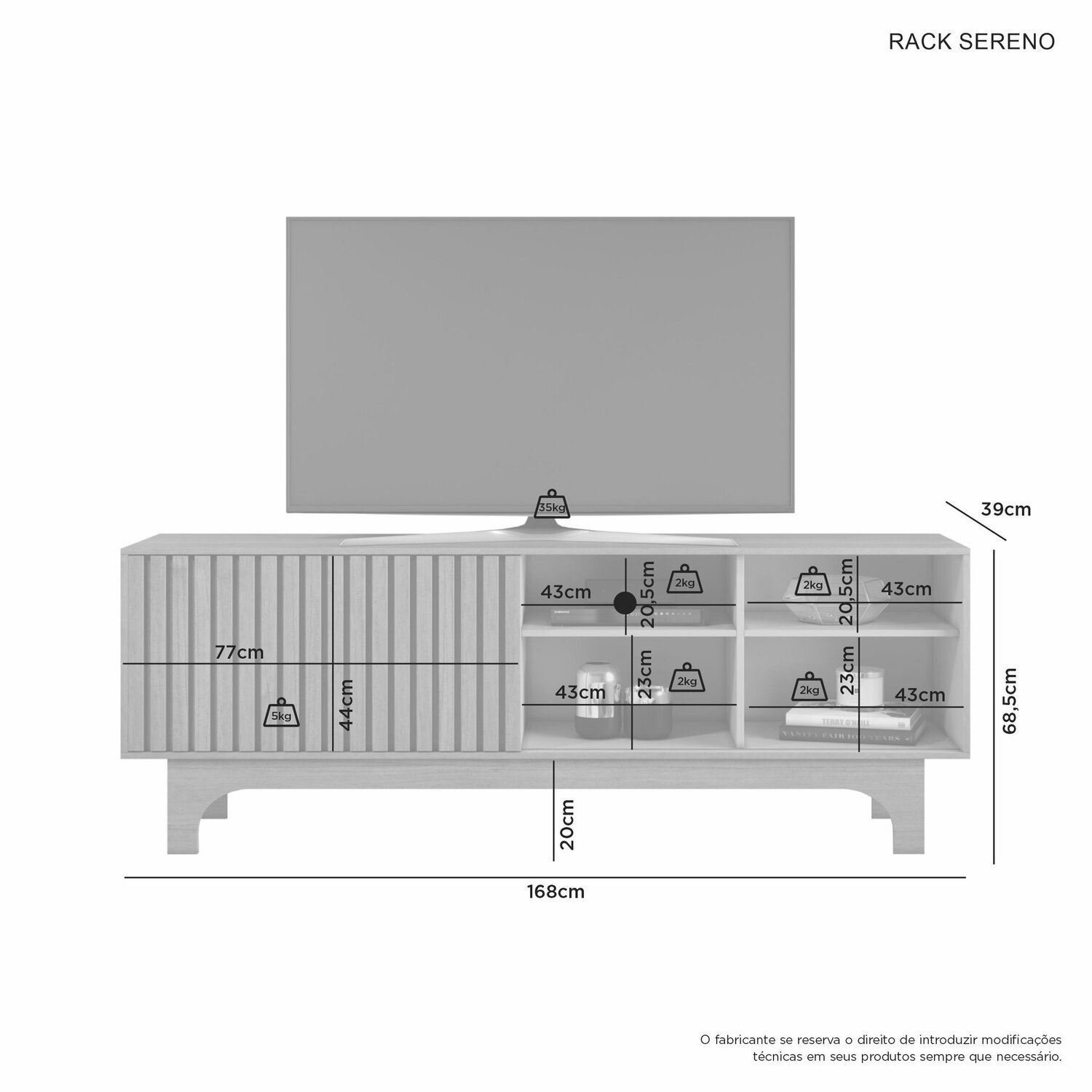 Rack para Tv até 70 Polegadas Sereno Candian - 3