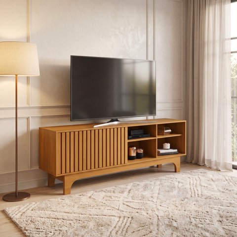 Rack Ripado para TV até 70 Polegadas MDF 168cm Sereno Candian Amarelo