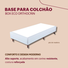 Base Cama Box Corino Solteiro Orthocrin Eco Branco Pés de Madeira 88x188x24 Alto Suporte - 2